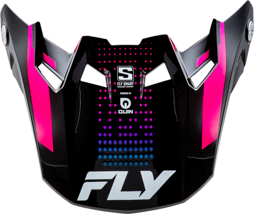 Fly Racing Formula S Carbn Protocol Visor in Black Carbon with Blue and Pink Yellow Lenses