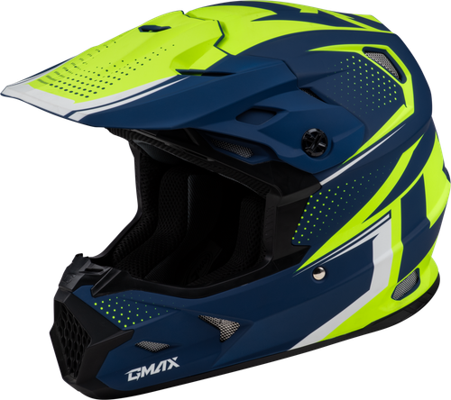 GMAX MX-96 Helmet Matte Blue/Green - Model D3962188 for Motorcycling & Off-Road Safety