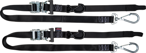 POWERTYE Tie Down Ratchet with Swivel Hooks, 1.5 inch x 6 ft, Black