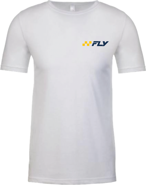 Fly Racing Victory Tee White Small - Comfortable Cotton-Poly Blend Crew Neck T-Shirt