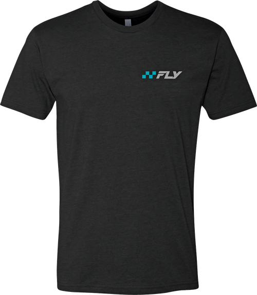 Fly Racing Victory Tee Black Large - Comfortable Cotton-Poly Blend Crew Neck