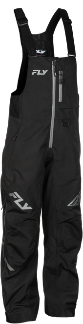 Fly Racing Women's Carbon Bibs Black/Grey Large - Waterproof and Breathable Snow Gear with Reinforced Durability