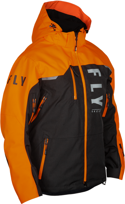 Fly Racing Carbon Jacket Black/Orange XL – Waterproof Ski and Snowboard Jacket with Breathable Technology