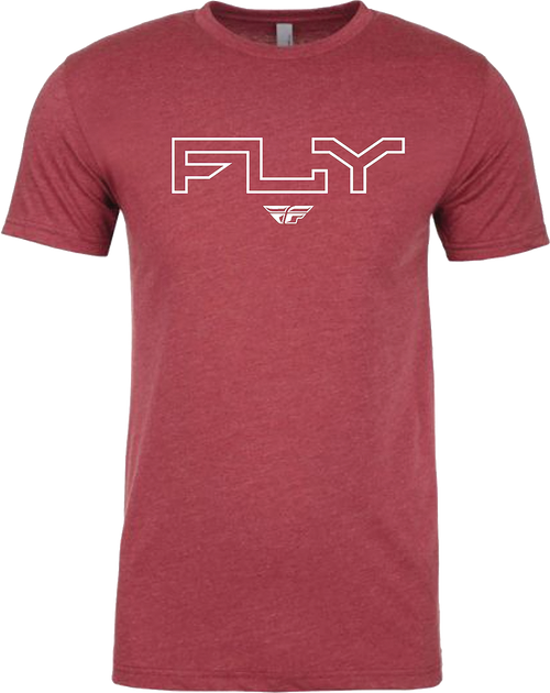 Fly Racing Edge Tee Cardinal Large - Premium Combed Cotton and Polyester Blend