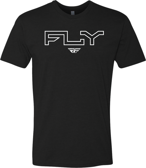 Fly Racing Edge Tee Black Medium - Comfortable Cotton-Poly Blend with Screen Print Design