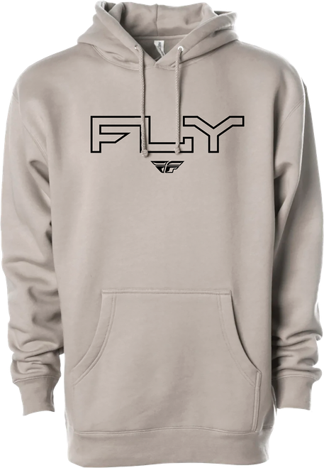Fly Racing Edge Hoodie Cement 2X - Comfortable Cotton-Polyester Blend with Screen Print Design