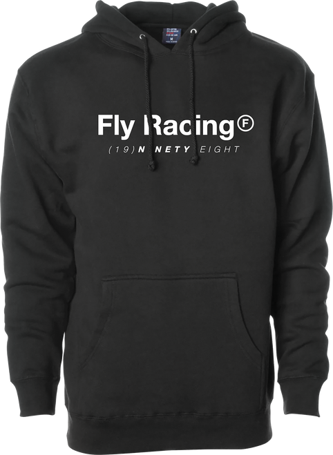 Fly Racing Trademark Hoodie Black Small - Comfortable Cotton-Poly Blend with Screen Print Design