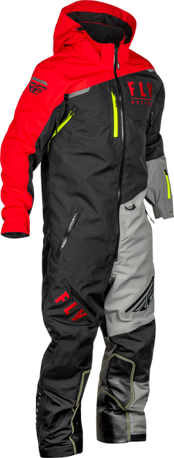 Fly Racing Cobalt Shell SB Monosuit Black/Red XL - Weatherproof Snowmobile Suit with Adjustable Features