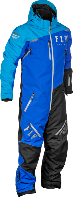 Fly Racing Cobalt Shell Monosuit Blue/Grey 2X - Weatherproof Motocross Gear with Adjustable Features