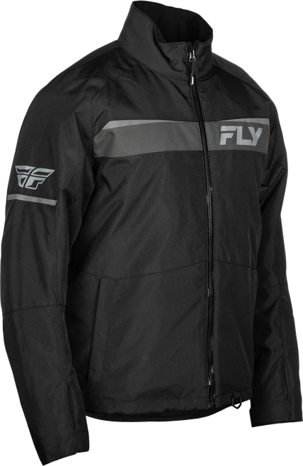 Fly Racing Aurora Jacket Black/Grey Medium – Weatherproof Snowboarding and Skiing Outerwear