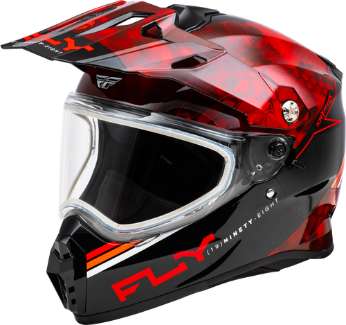 Fly Racing Trekker CW Conceal Helmet with Dual Shields in Red/Black Medium