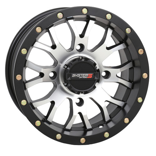 SYSTEM 3 St3 Wheel 14x7 Matte Machined and Black Finish, Part #14S3-1056