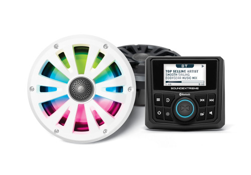 ECOXGEAR Marine Gauge Radio LED Controller with 2 6.5-Inch Speakers (Part Number: SEI-MRNGGE65)