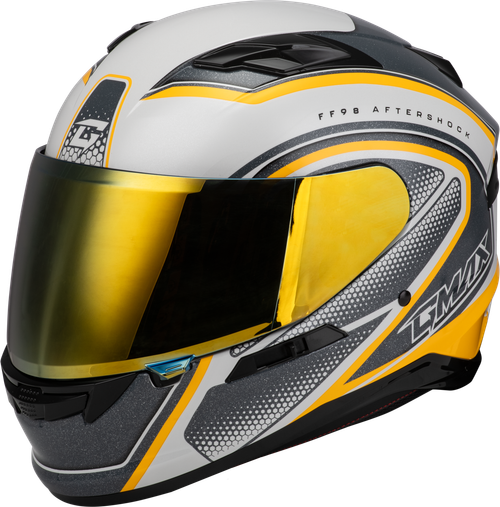 GMAX F19841039 DOT Approved FF-98 Aftershock Helmet with Quick-Release Shield and LED Rear Light