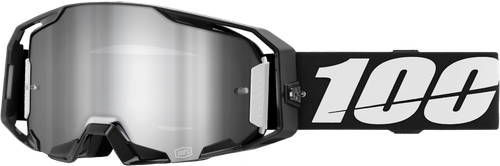100-Percent Armatic Goggle Black Mirror Silver Flash Lens - High-Impact Motocross Eyewear