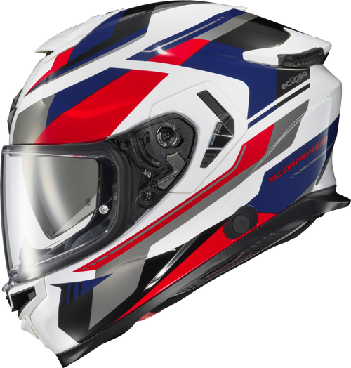 Scorpion EXO ECL-1105 Exo Eclipse Full Face Helmet Lunar White/Red/Blue Large