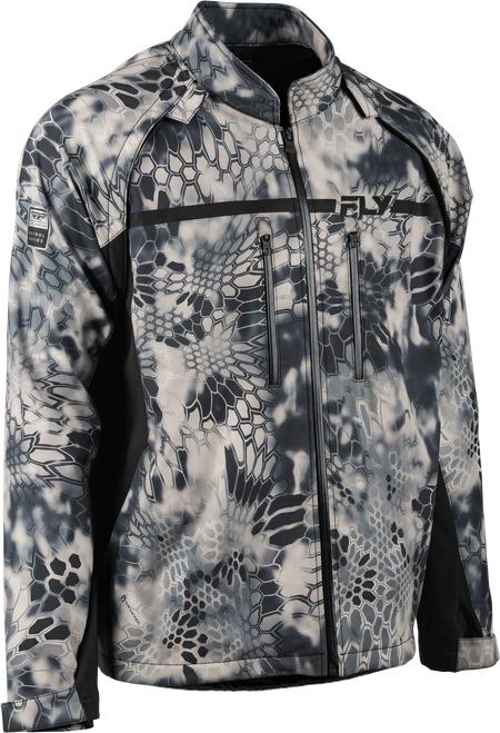 Fly Racing Patrol Kryptek Jacket Grey/Black XL – Versatile Waterproof Motorcycle Jacket with Reflective Details