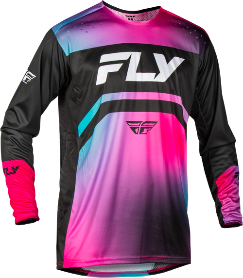 Fly Racing Rayce Bicycle Jersey Fuschia, Black & Teal, Size Small