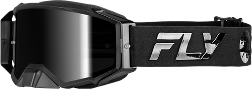 Fly Racing Zone Pro Goggle Black/Black with Black Mirror and Smoke Lens
