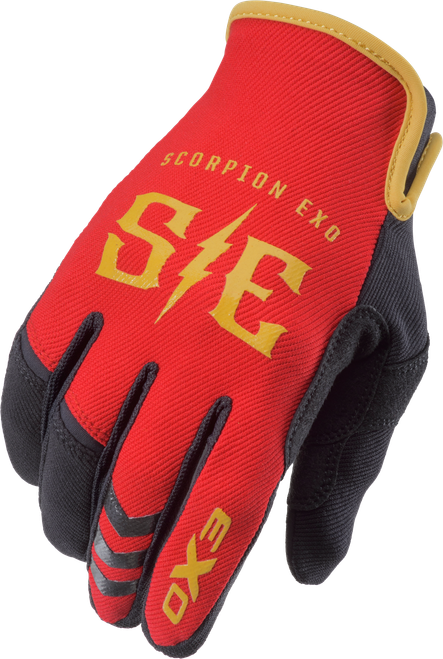 Scorpion EXO Air-Stretch Performance Gloves Charge Red/Gold (Part G44-017)