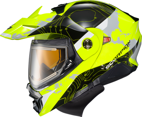 Scorpion EXO Exo AT960 Cold Weather Helmet Topographic Hi Vis Small