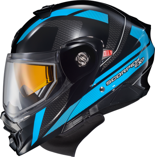 Scorpion EXO Exo AT960 Cold Weather Helmet Hicks Light Blue Medium (Electric) - Model 96-1184-EC