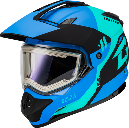 GMAX GM-11S Ronin Snow Helmet with Electric Shield – Matte Black/Blue, Large