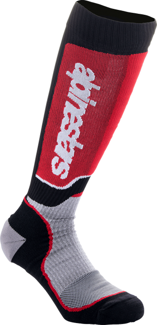 Alpinestars Youth MX Plus Socks Black/Grey/Red Medium/Large - Part Number 4742324-1215-M/L