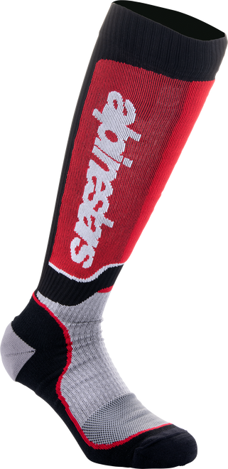 Alpinestars MX Plus Socks Large Black, Grey & Red - Part #4702324-1215-L