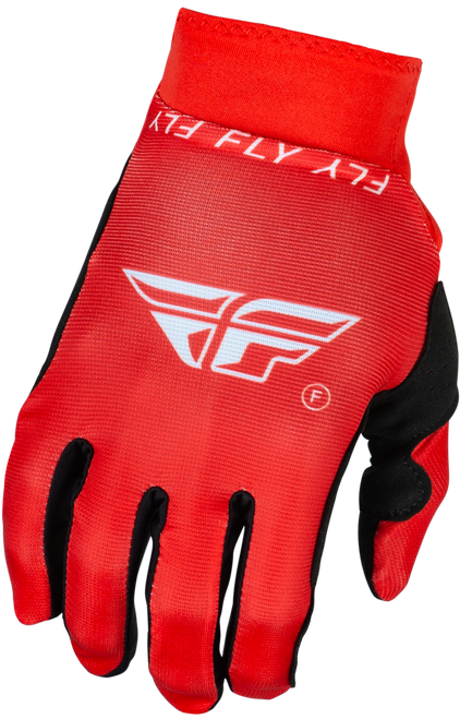 Fly Racing Pro Lite Gloves Red/White Medium – Lightweight Race Gloves with Touch Screen Compatibility