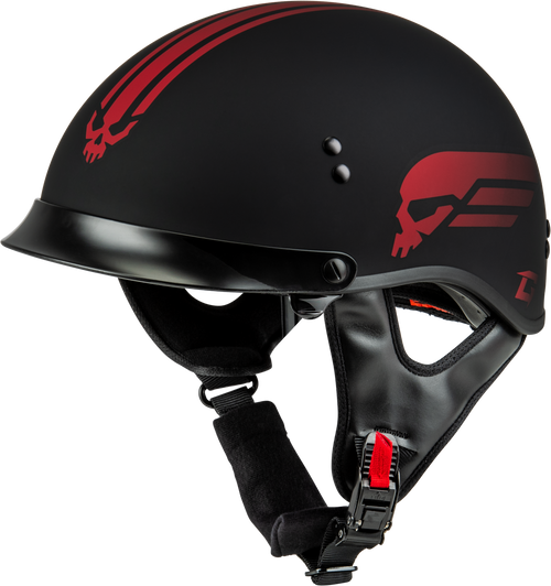 GMAX HH-65 Naked Motorcycle Helmet with Sun Shields, Matte Black/Red - Part H96511328