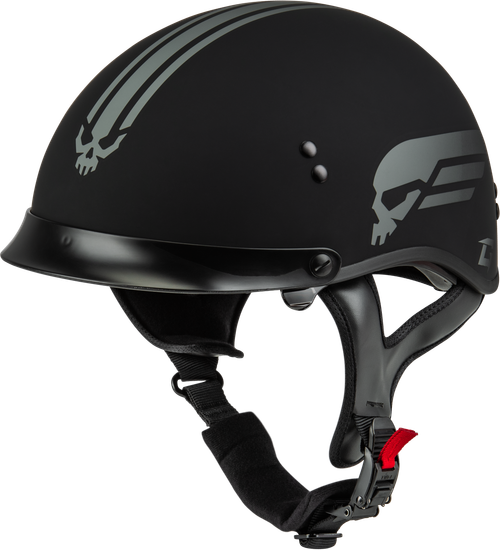 GMAX HH-65 Naked Retribution Helmet with Sun Shields - Matte Black/Silver Large