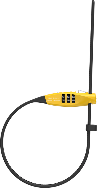 ABUS Travelguard Straplock Yellow with 75cm Steel Cable and Tamper-Resistant 3-Dial Lock