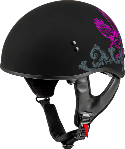 GMAX HH-65 Corvus Matte Black, Purple & Grey Motorcycle Helmet with Sun Shields, XL