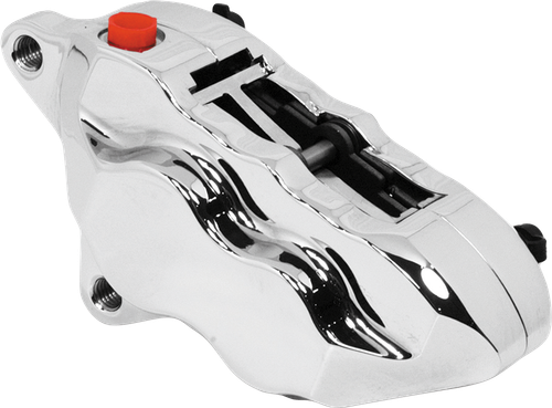 HAWG HALTERS INC 4 Piston Front Caliper L/H Chrome for 1984 and Up with 11.5-inch Rotor