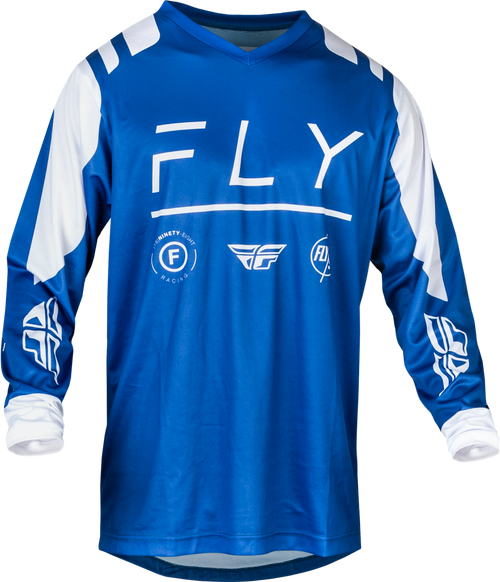 Fly Racing F 16 Jersey True Blue/White Large - Lightweight Performance Motorcycle Jersey
