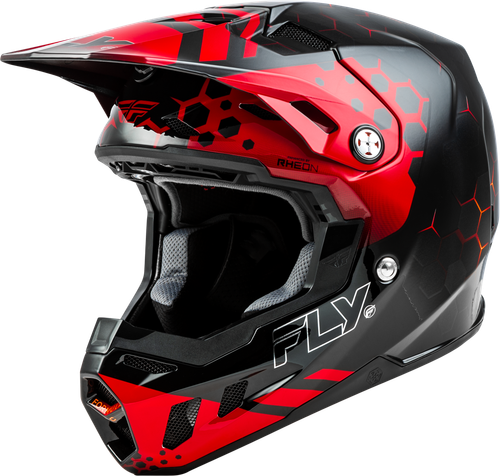 Fly Racing Formula CC Tektonic Helmet Black/Red/Orange Large - Certified Impact Protection with Adaptive Impact System