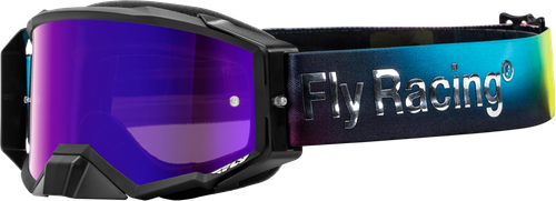 Fly Racing Zone Elite Legacy Goggle with Fuchsia, Electric Blue, and Hi-Vis Lens
