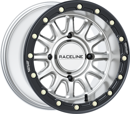 Raceline Alpha A14SB-51037+10 Hyper Silver and Black 15x10 Wheel for Polaris RZR R