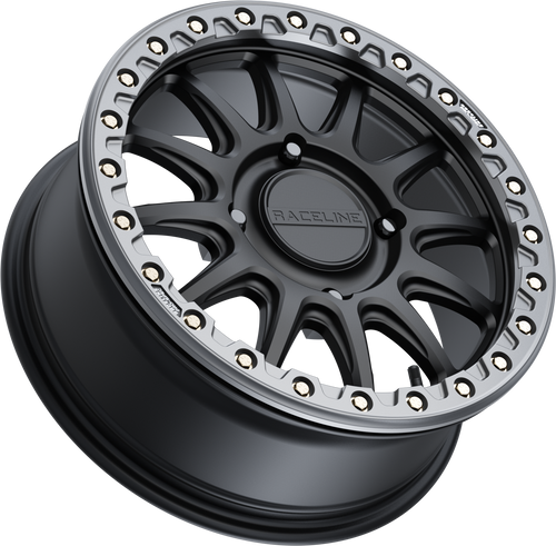 Raceline Alpha A14 Beadlock Wheel for Polaris RZR R 15x7 - Black/Gunmetal Finish