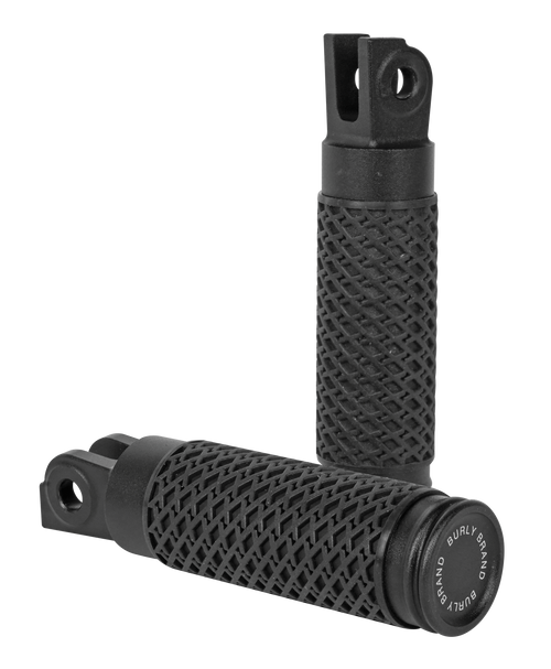 Burly Brand B13-1204B Slash Cut Foot Pegs in Black for Harley-Davidson