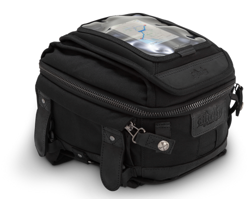 Burly Brand B15-1010B Tank Tail Bag - Black with Magnetic Mounting and Secure Storage