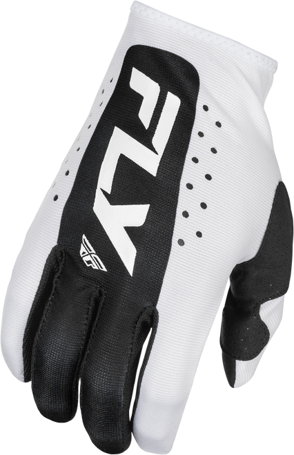 Fly Racing Lite Gloves White/Black Small - Lightweight Race Gloves with Touch Screen Compatibility