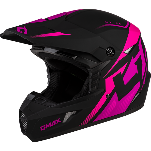 GMAX MX-46 Compound Helmet Matte Black/Pink Small - DOT Approved Motorcross Helmet