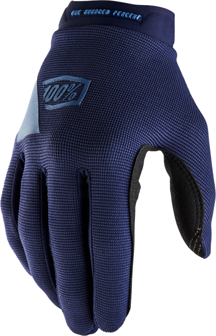 100 Percent Ridecamp Women's Gloves Navy/Slate XL - Durable Cycling Gloves with Tech-Thread Connectivity