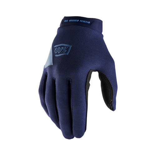 100 Percent Ridecamp Gloves Navy/Slate Blue Small - Durable Performance Cycling Gloves