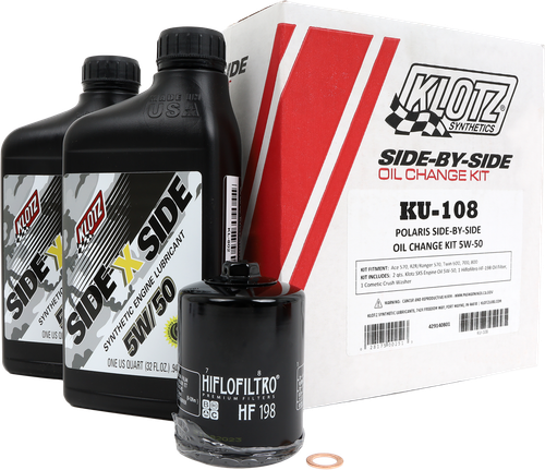 Klotz KU-108 Polaris Side-by-Side 2-Quart Synthetic Oil Change Kit