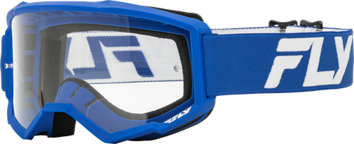 Fly Racing Youth Focus Goggle Blue/White with Clear Lens