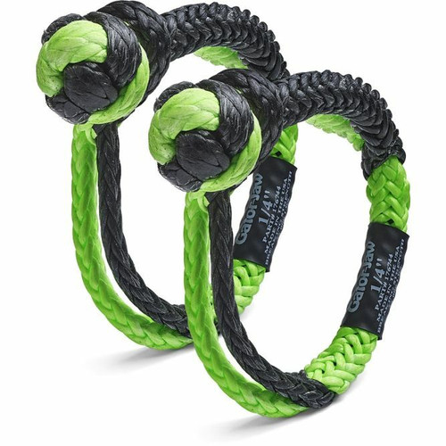 BUBBA ROPES Gator Jaw (Mini Pair) Shackle 1/4 inch - Heavy Duty Synthetic Rope and Shackle Combo