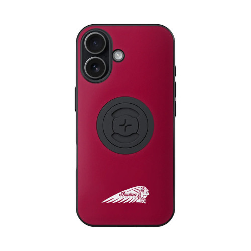 SP CONNECT Indian Phone Case with Headdress for iPhone 17 Red with Logo - Slim, Impact-Resistant Protection